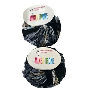 Trendsetter Yarns Minestrone Color 37 Black Grey Gold Novelty Yarn Lot